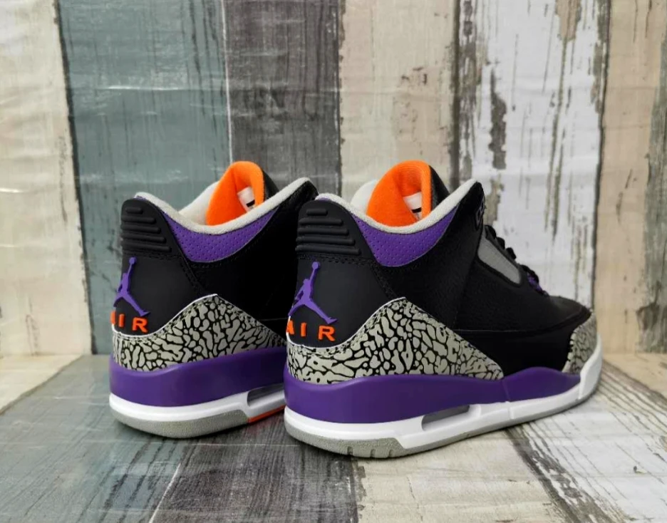 Air Jordan 3 Retro Black Court Purple by Air Jordan