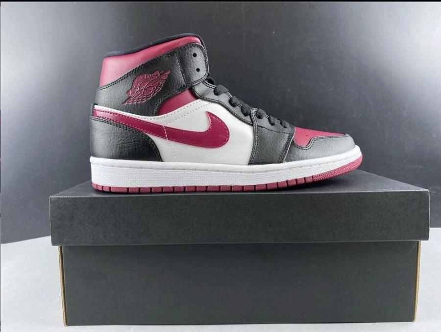 Air Jordan 1 Mid Bred Toe Shoes Sneakers by Air Jordan