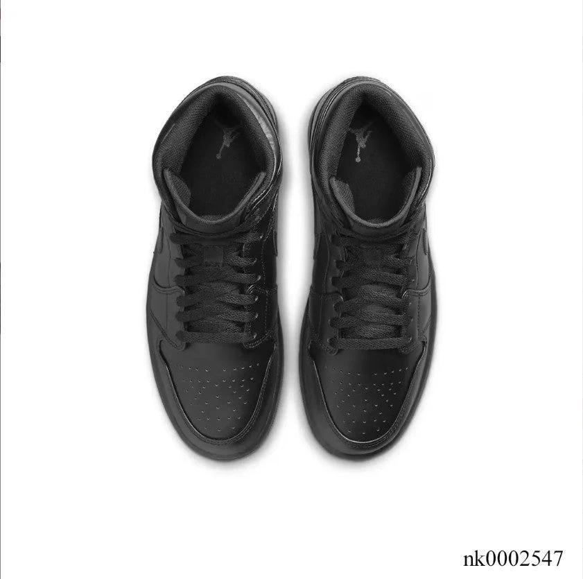 Air Jordan 1 Mid Triple Black Shoes Sneakers by Air Jordan
