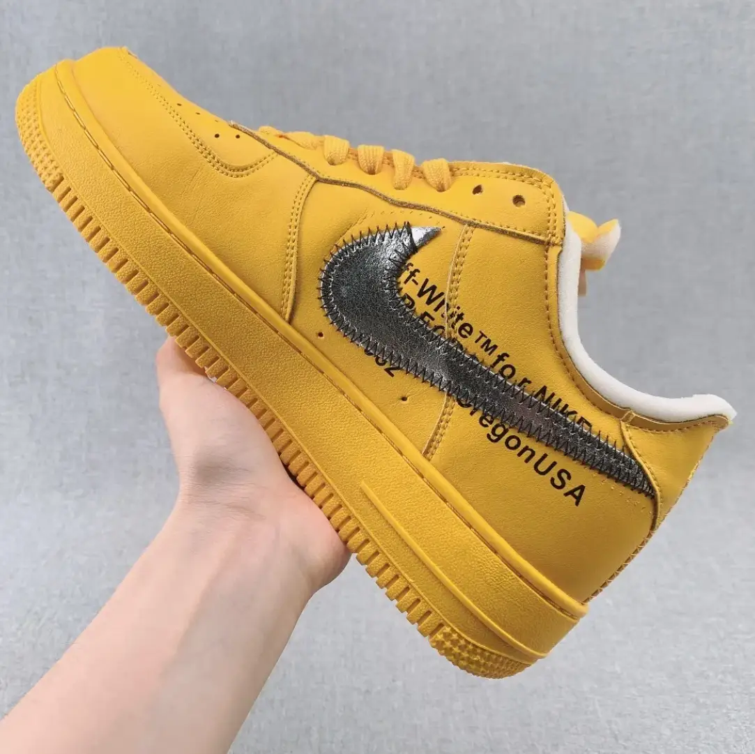 Air Force 1 Low OW ICA University Gold Shoes Sneakers by Air Jordan