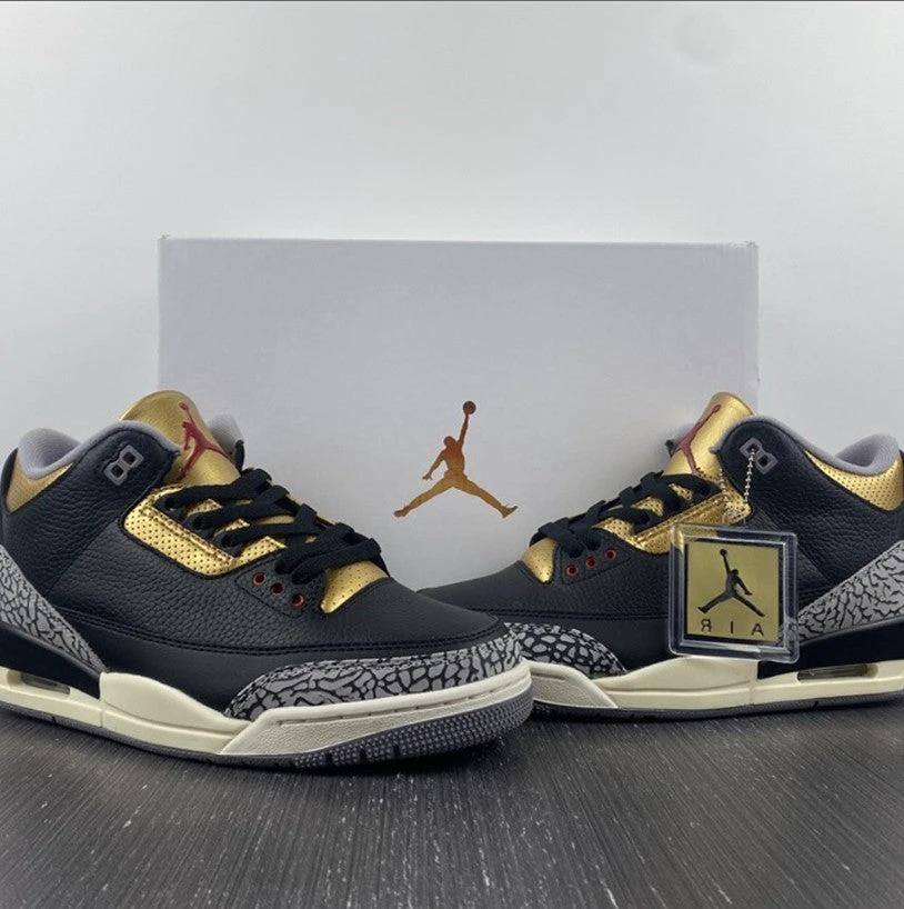 Air Jordan 3 Black Gold Shoes Sneakers by Air Jordan