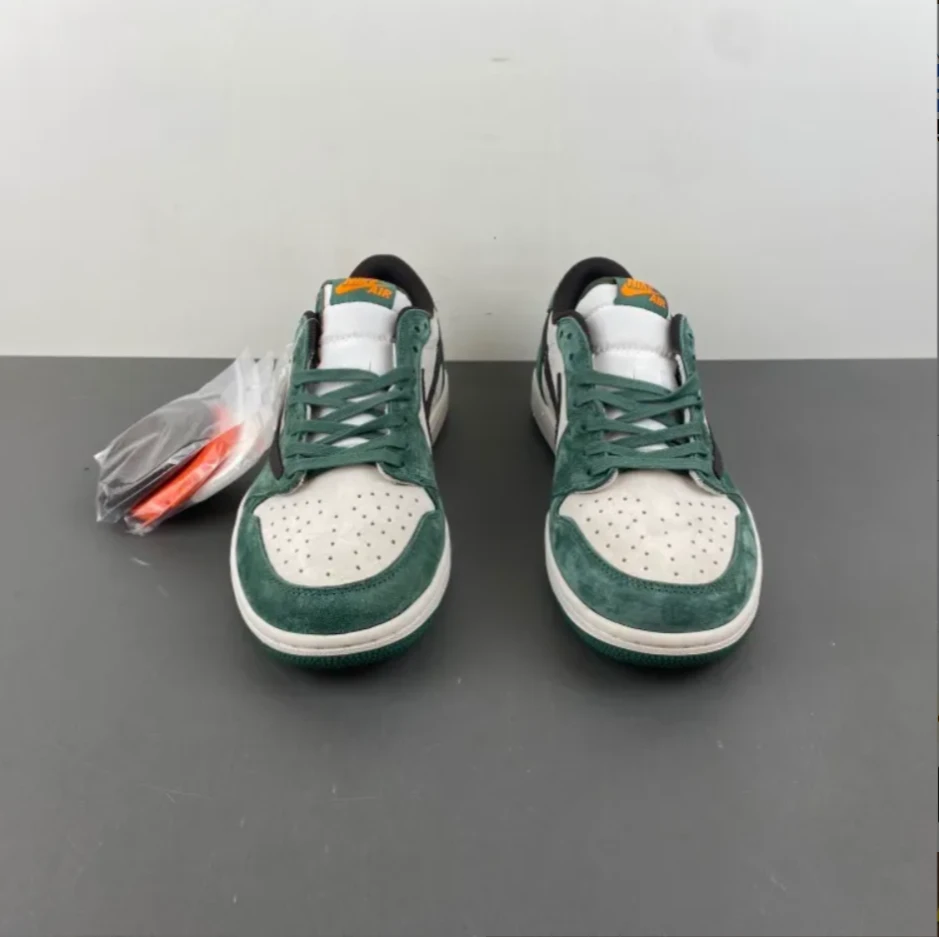 Travis Scott x Air Jordan 1 Low OG SP Green Velvet Shoes Sneakers by Air Jordan