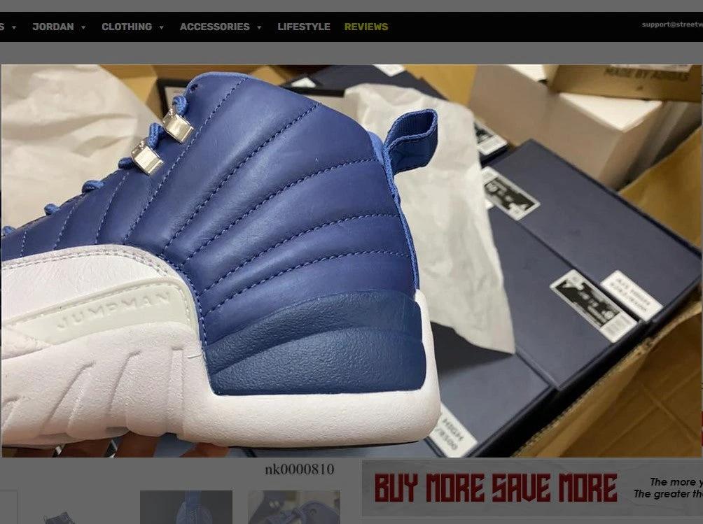 Air Jordan 12 Retro Stone Blue Shoes Sneakers by Air Jordan