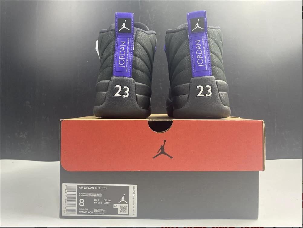 Air Jordan 12 Retro Black Dark Concord Shoes Sneakers by Air Jordan