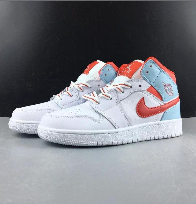 Air Jordan 1 Mid White Topaz Mist (GS) Shoes Sneakers by Air Jordan