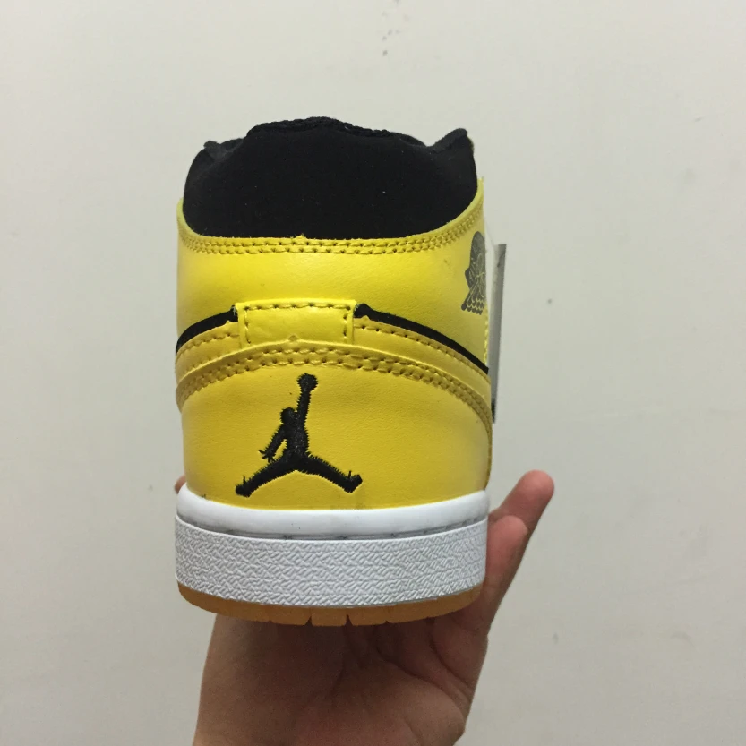 Air Jordan 1 Retro Mid OG Black Yellow by Air Jordan
