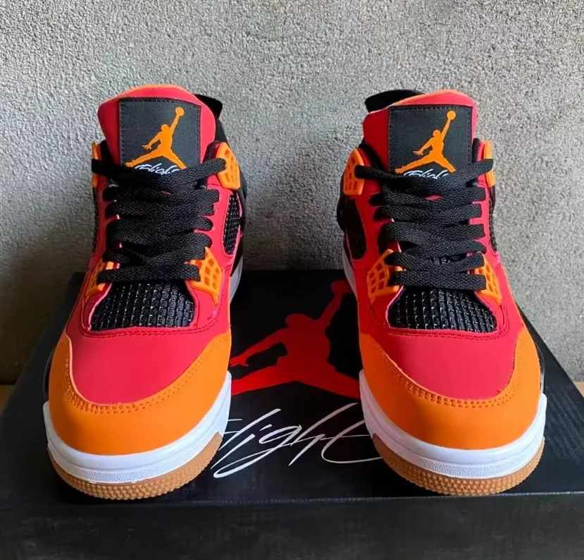 Air Jordan 4 Fire Red Starfish Shoes Sneakers by Air Jordan