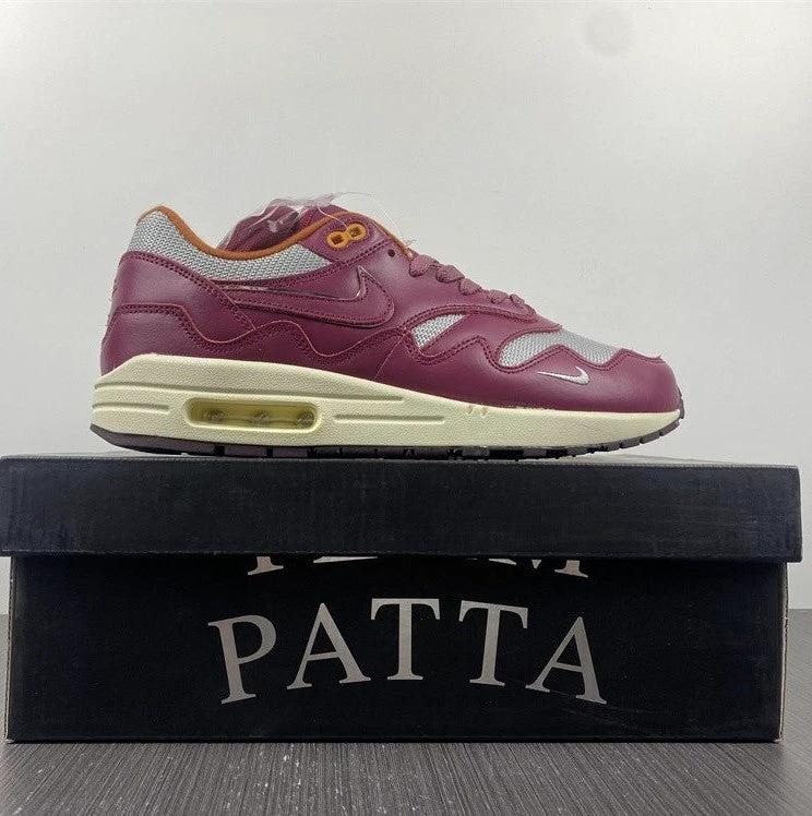 Patta x Air Max 1 Rush Maroon Shoes Sneakers by Air Jordan
