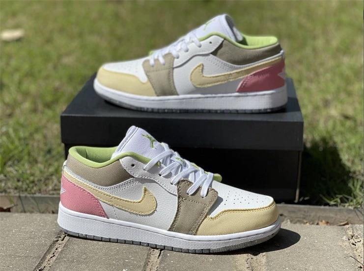 Air Jordan 1 Low Pastel Grind Vivid Green Shoes Sneakers by Air Jordan