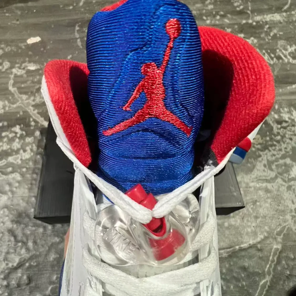 Air Jordan 5 White Blue Red Shoes Sneaker by Air Jordan