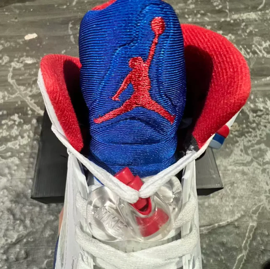 Air Jordan 5 White Blue Red Shoes Sneaker by Air Jordan
