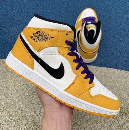 Air Jordan 1 Mid White Orange Purple Gold by Air Jordan