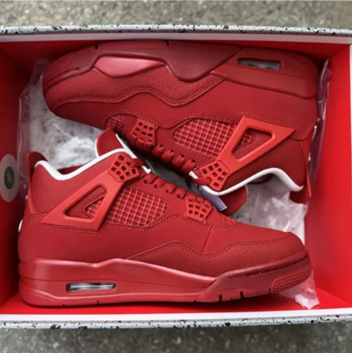 Air Jordan 4 Triple Red Shoes Sneakers by Air Jordan