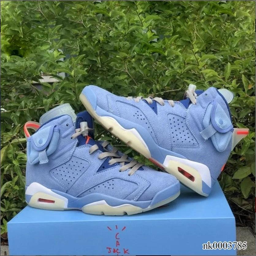 Air Jordan 6 x Travis Scott Houston Oilers Light Blue Shoes Sneakers by Air Jordan