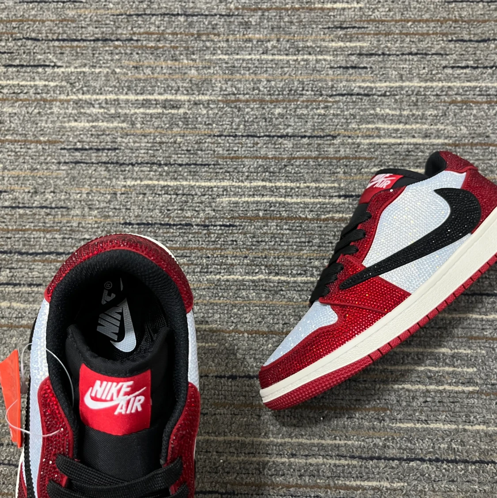 Air Jordan 1 Low Chicago Crystal Shoes Sneakers by Air Jordan