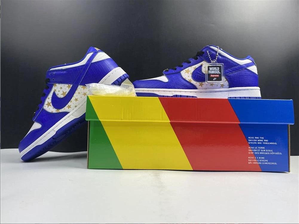 SB Dunk Low White Blue x Supreme Shoes Sneakers by Air Jordan