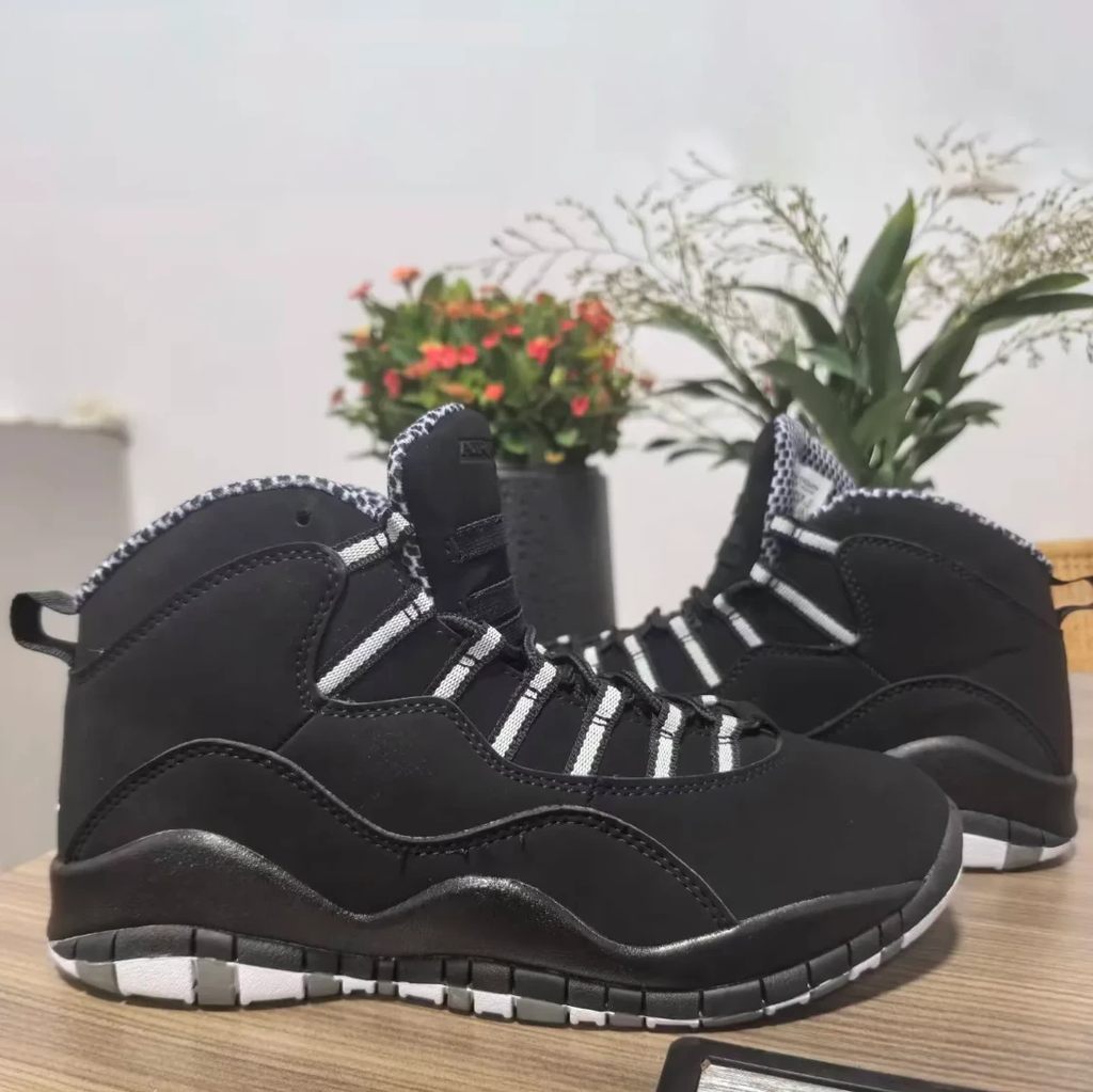 Air Jordan 10 Black And White Stealth Shoes Sneakers by Air Jordan