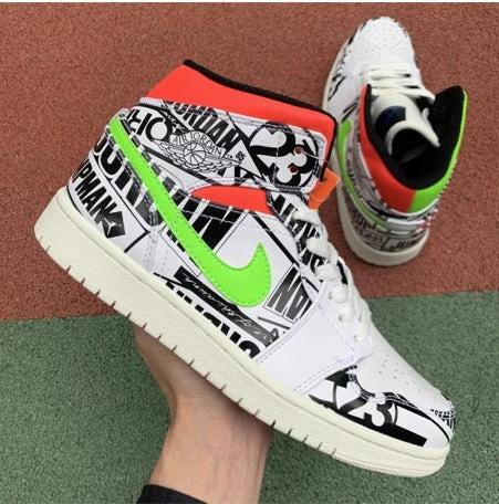 Air Jordan 1 Mid Mandarin Duck Graffiti by Air Jordan
