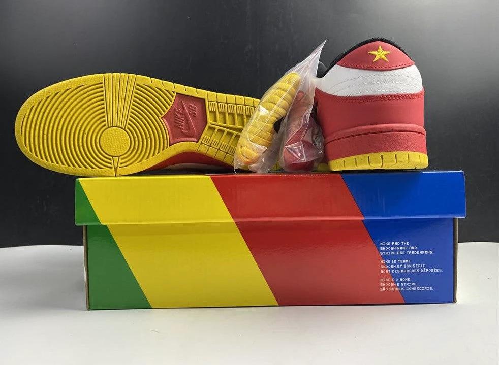 SB Dunk Low White Red Yellow Shoes Sneakers by Air Jordan
