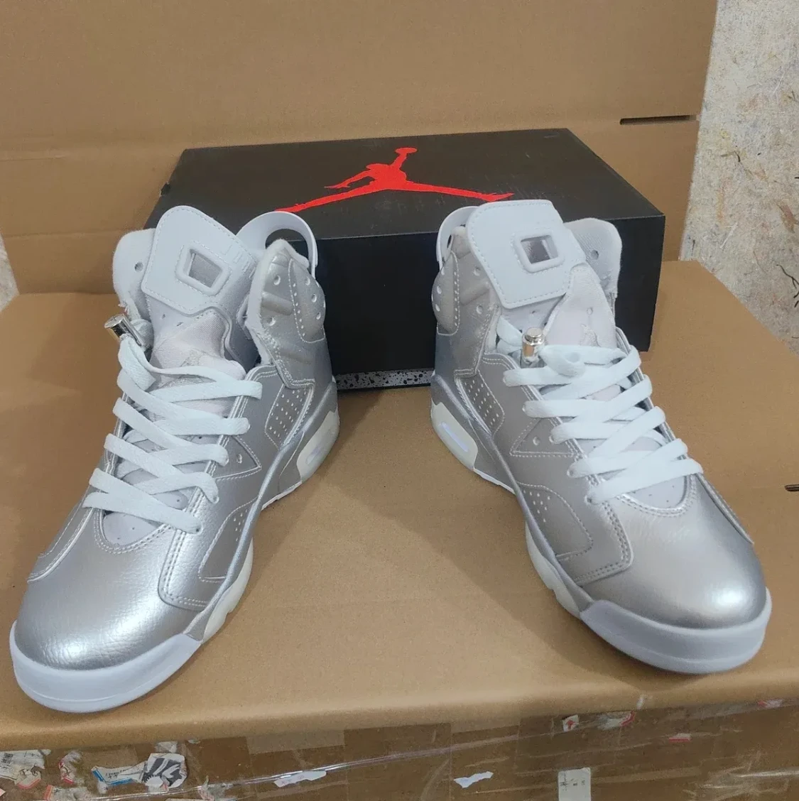 PSG x Air Jordan 6 Metallic Silver Shoes Sneaker by Air Jordan