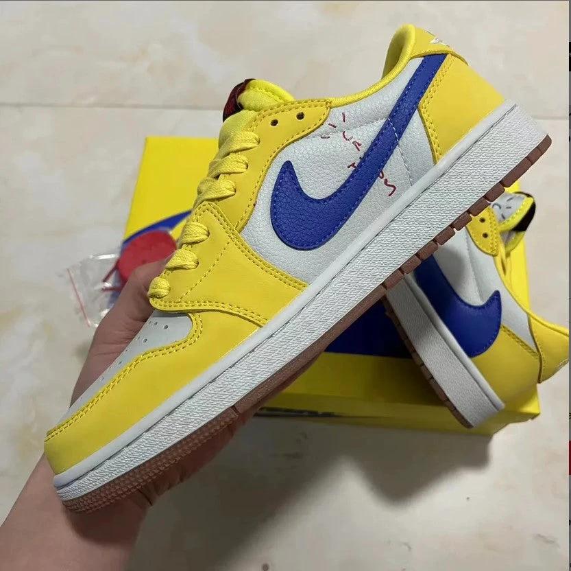 Travis Scott x AJ 1 Low OG Canary Elkins Shoes Sneakers by Air Jordan