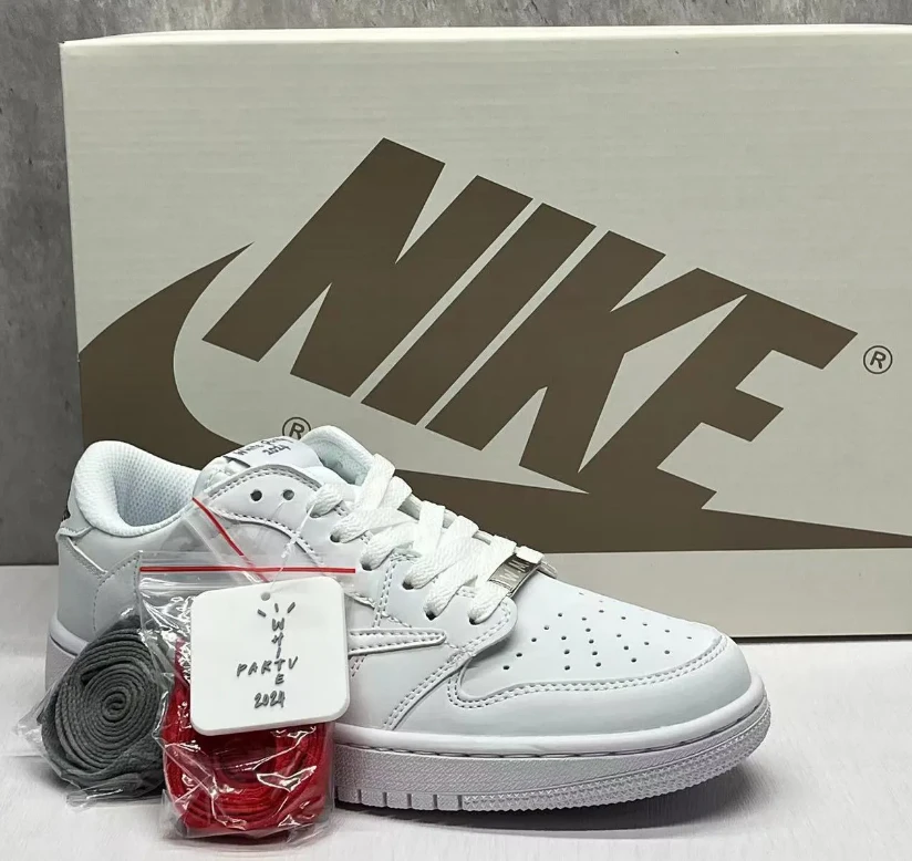 Travis Scott x AJ 1 Low White Party Shoes Sneakers by Air Jordan