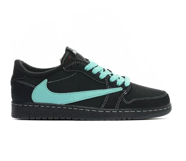 Travis Scott x AJ 1 Low Tiffany Black Phantom Shoes Sneakers by Air Jordan