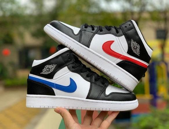 Air Jordan 1 Mid GS Black And White Mandarin by Air Jordan