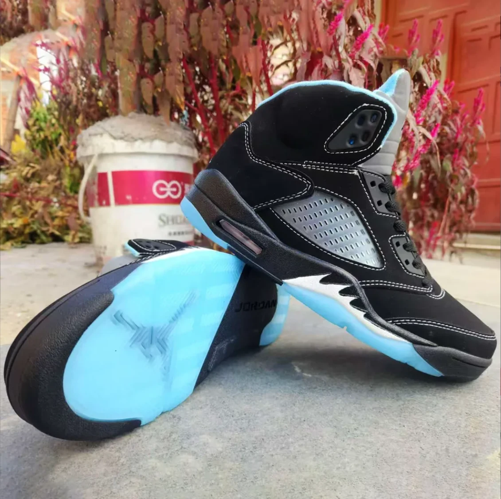 Air Jordan 5 Black University Blue Shoes Sneakers by Air Jordan