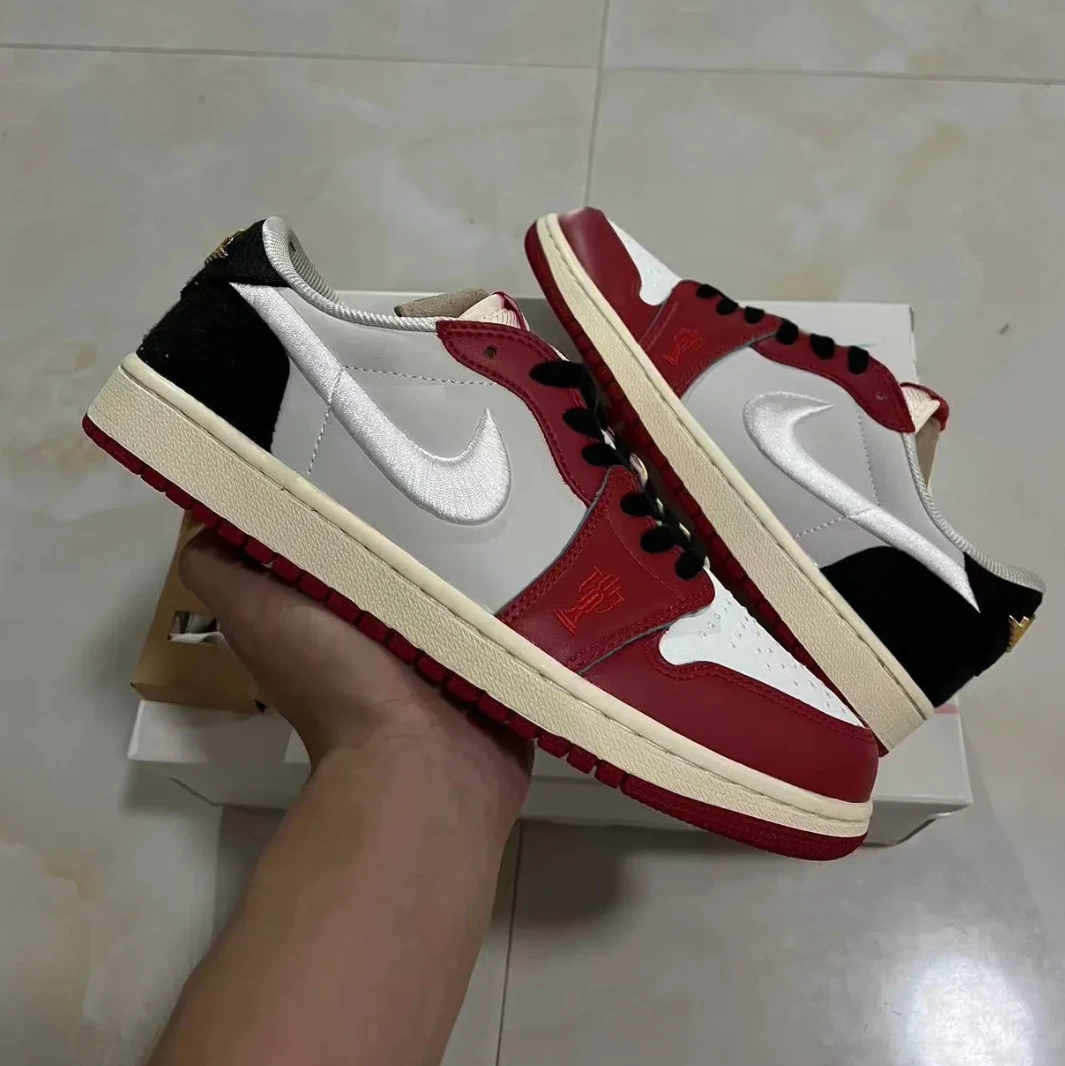Trophy Room x Air Jordan 1 Low OG (White Swoosh) Shoes Sneakers by Air Jordan