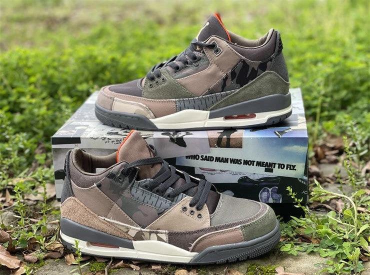 Air Jordan 3 Retro Patchwork Camo Shoes Sneakers by Air Jordan