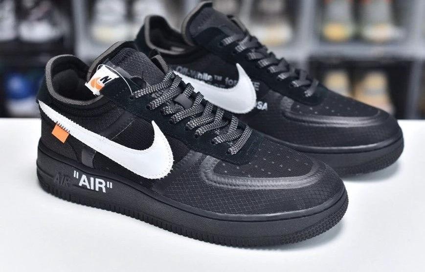 Air Force 1 Low Off-White Black White Shoes Sneakers by Air Jordan