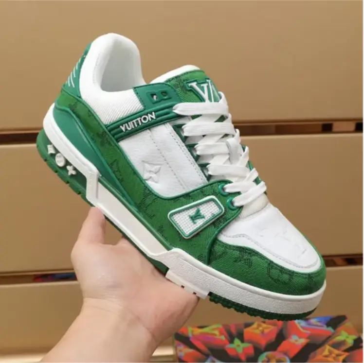 LV Trainer Denim Monogram Green Shoes Sneakers by Air Jordan