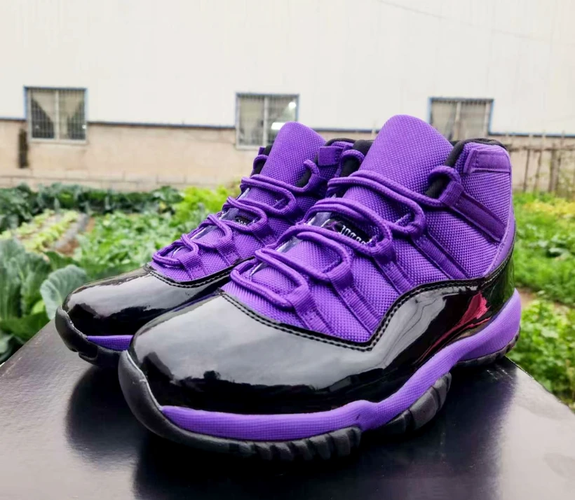 Air Jordan 11 Black Purple Shoes Sneakers by Air Jordan