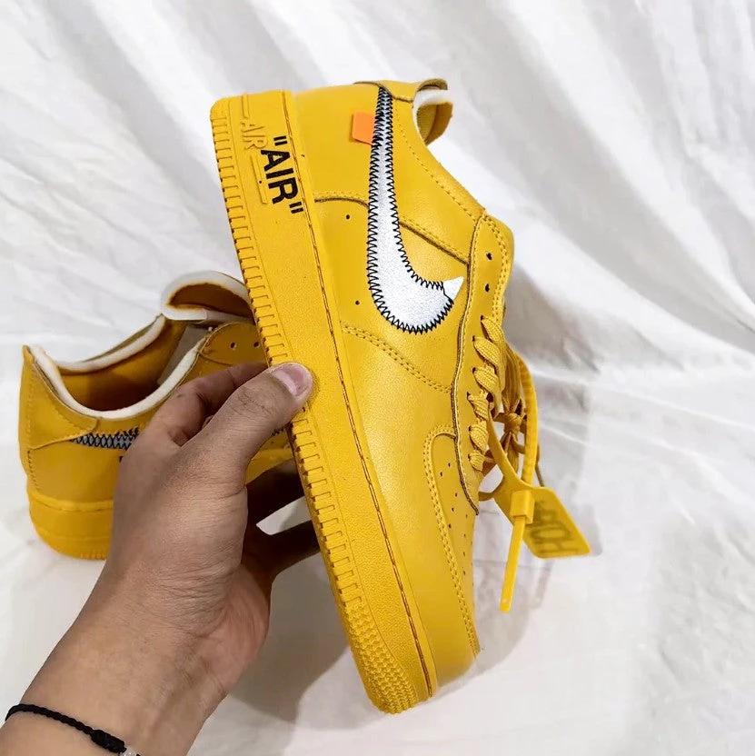 Off-White x Air Force 1 Low University Gold Lemonade Shoes Sneakers by Air Jordan