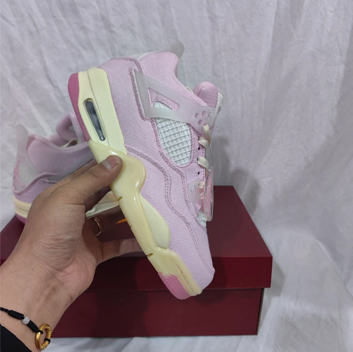 Air Jordan 4 Denim Iced Carmine Shoes Sneakers by Air Jordan