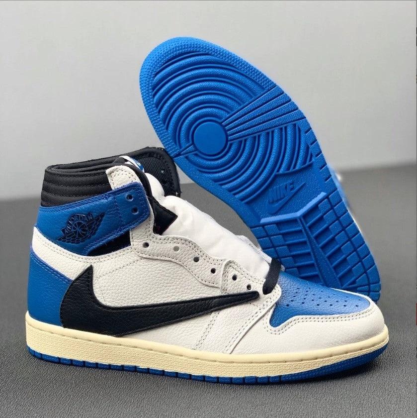 Travis Scott x Fragment xAir Jordan 1 High “Military Blue” Shoes Sneakers by Air Jordan