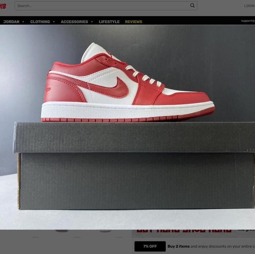 Air Jordan 1 Low Gym Red White Shoes Sneakers by Air Jordan