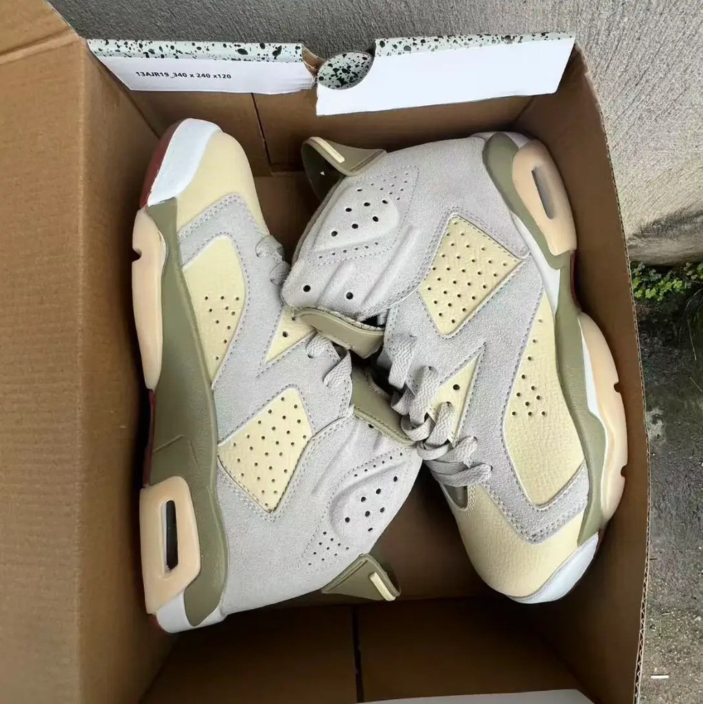 Air Jordan 6 Sail Neutral Olive Shoes Sneakers by Air Jordan
