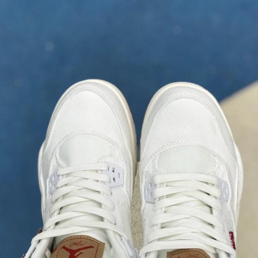Air Jordan 4 Retro Levi’s White (Levi’s Tag) Shoes Sneakers by Air Jordan