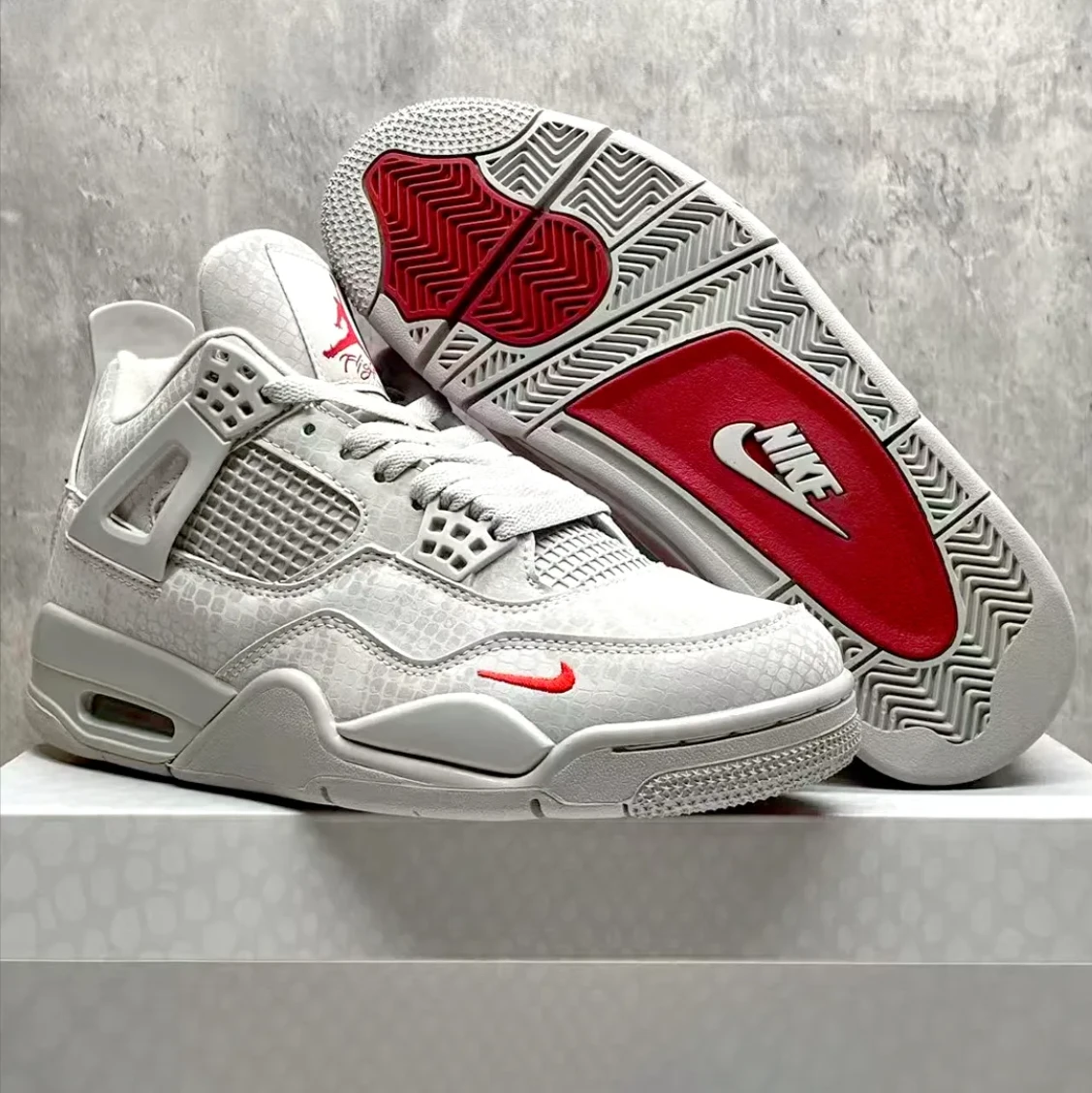 Nigel Sylvester x Air Jordan 4 White Grey Mamba Shoes Sneakers by Air Jordan