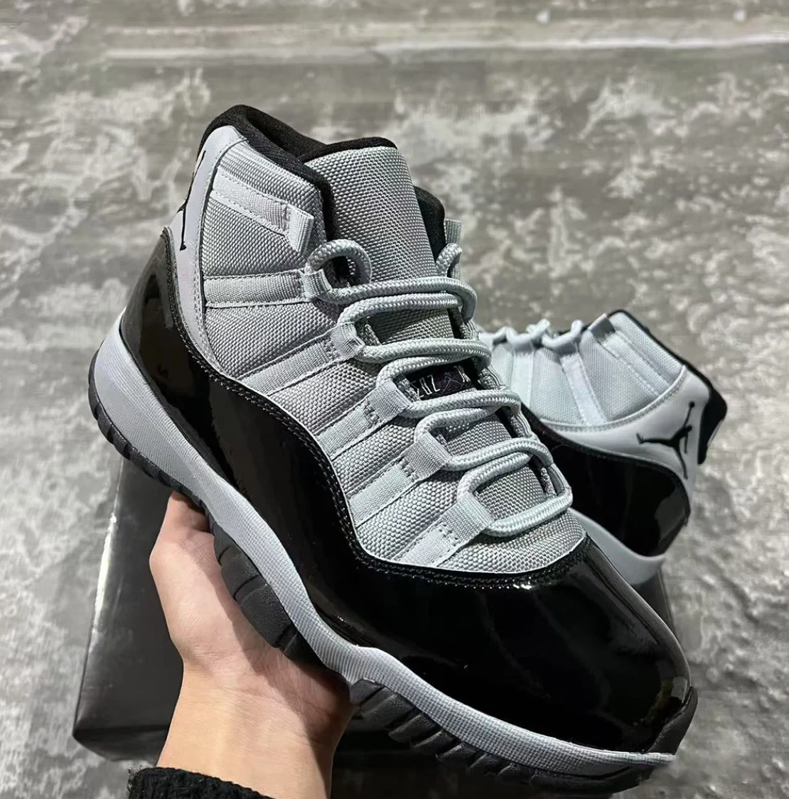 Air Jordan 11 Black Cool Grey Shoes Sneakers by Air Jordan