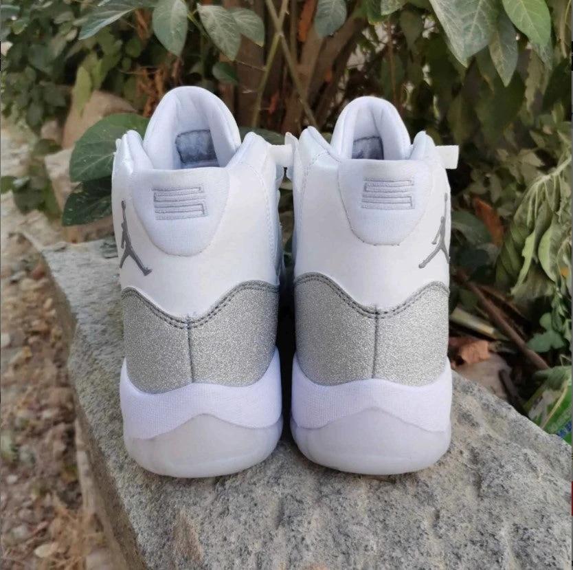 Air Jordan 11 Retro White Metallic Silver (W) Shoes Sneakers by Air Jordan
