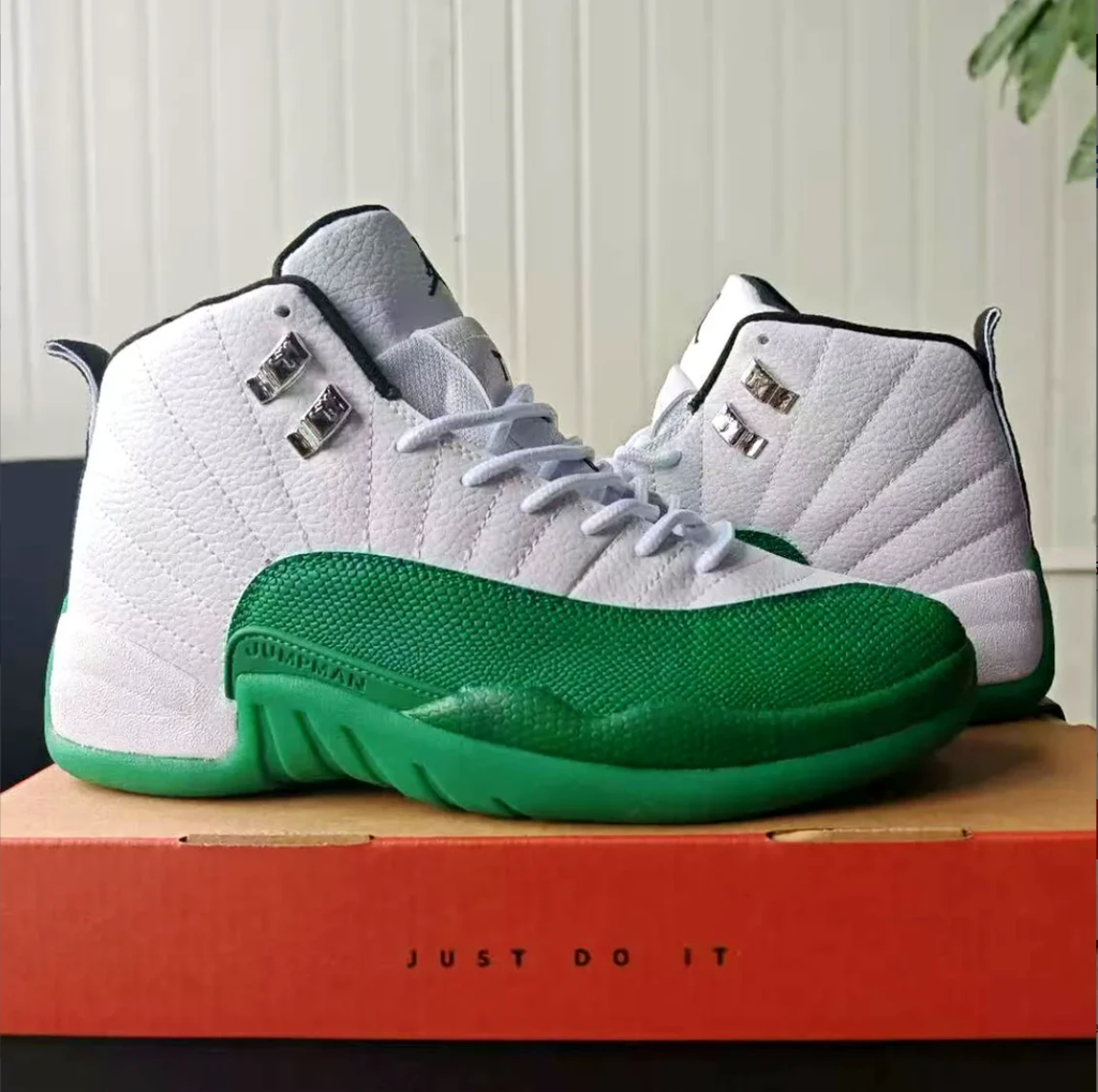 Air Jordan 12 Bucks White Green Shoes Sneakers by Air Jordan