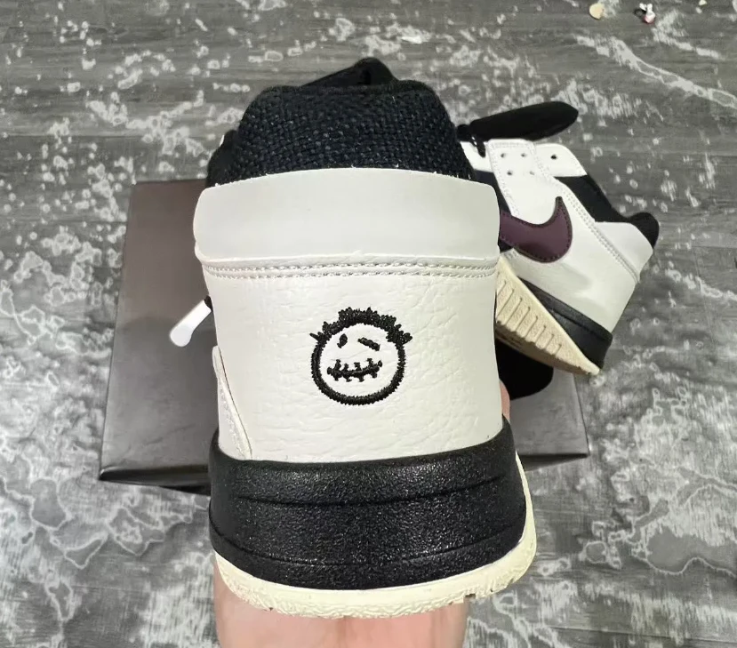 Travis Scott x Jumpman Jack Black White Burgundy Shoes Sneakers by Air Jordan