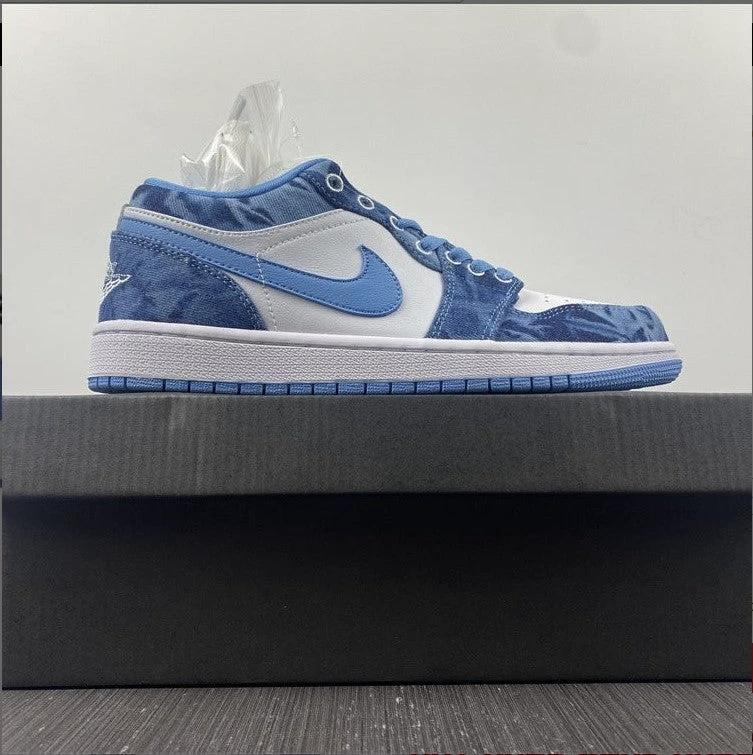 Air Jordan 1 Low Washed Denim Shoes Sneakers by Air Jordan