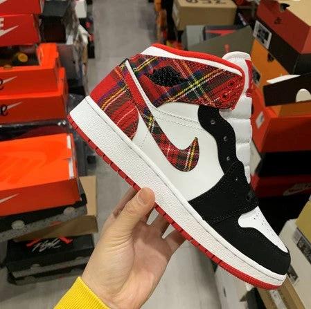 Air Jordan 1 Mid Christmas Red Plaid by Air Jordan