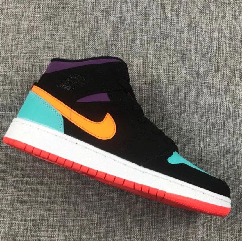 Air Jordan 1 Mid Multi-Color Shoes Sneakers by Air Jordan