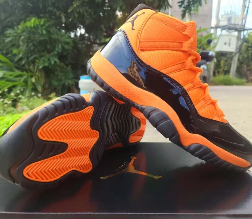 Air Jordan 11 Black Orange Shoes Sneakers by Air Jordan