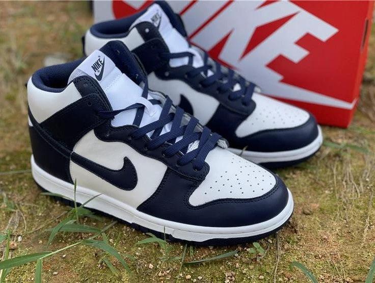 Dunk High Championship Navy Shoes Sneakers by Air Jordan